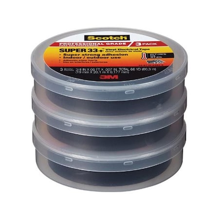 Scotch 6132-BA-3PK-6 0.75 in. Vinyl Electrical Tape Black 3585312